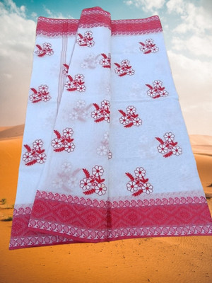 Happy Creation Woven Jamdani Handloom Cotton Blend Saree(Multicolor)