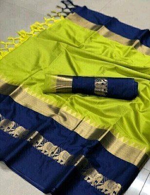 KCPC Woven Bandhani Art Silk Saree(Red, Yellow)