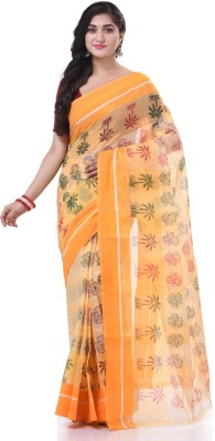 Desh Bidesh Printed Handloom Handloom Pure Cotton Saree(Yellow)