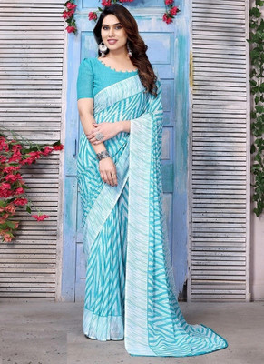 Panchvati NX Printed Daily Wear Georgette Saree(Blue)