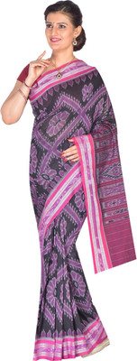 handloom paridhaan Printed Bollywood Pure Cotton Saree(Black)