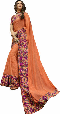 RAJESHWAR FASHION Printed Bollywood Georgette Saree(Orange)