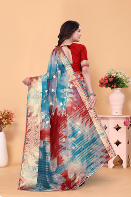Aarunika IC Solid/Plain Bollywood Organza Saree(Maroon)