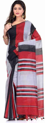 Sandhyatara Color Block Handloom Cotton Silk Saree(Multicolor)