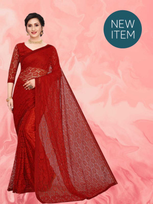 SAREEYA16 Printed Daily Wear Cotton Blend Saree(Maroon)