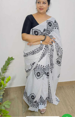 CRAFTWELL Self Design Handloom Pure Cotton Saree(Multicolor)