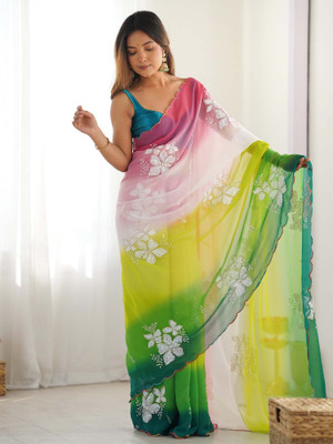 Tasrika Embellished Bollywood Georgette Saree(Light Green)