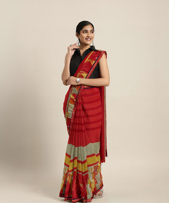Shavya Printed Bollywood Georgette Saree(Red)