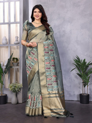 NEGRONI Woven Daily Wear Cotton Silk Saree(Light Blue)