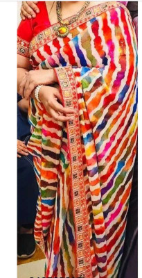 MAHADEV NX Printed Daily Wear Georgette Saree(Multicolor)