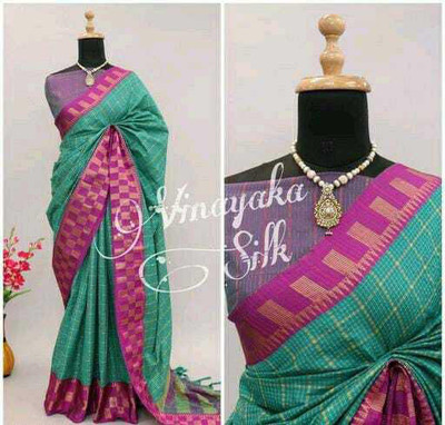 Laxmitax Woven, Self Design Maheshwari Jacquard, Cotton Silk Saree(Purple, Pink)