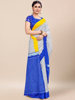 Sareemall Printed Daily Wear Cotton Blend Saree(White)