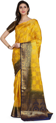 Divastri Woven Banarasi Pure Silk Saree(Yellow)