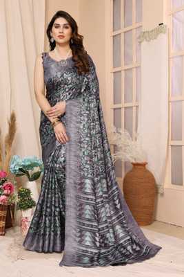 Vedant Vastram Self Design Bollywood Cotton Blend Saree(Grey)