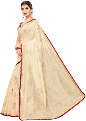 VARUTEX Woven Kanjivaram Silk Blend Saree(Gold)