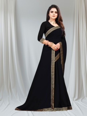 Shreesai Embroidered Bollywood Net Saree(Black)