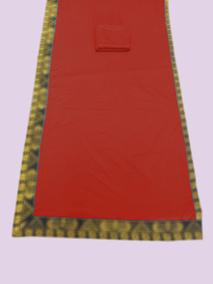 RichEraa Solid/Plain Banarasi Lycra Blend, Chiffon Saree(Pack of 2, Red)