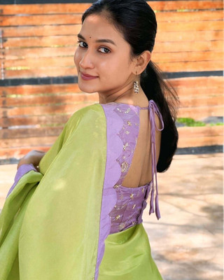 Dev Self Design Bollywood Tussar Silk Saree(Light Green)