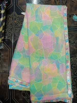 Metro Textiles Printed Bollywood Georgette Saree(Multicolor)
