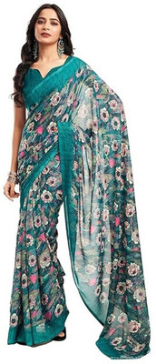 Aariya Trendz Printed Bollywood Georgette Saree(Multicolor)