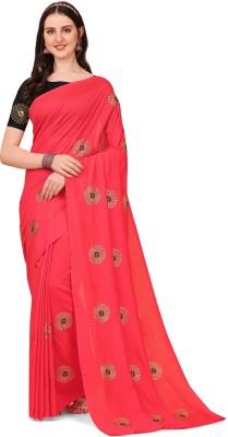 JS Clothing Mart Embroidered Banarasi Pure Silk Saree(Pink)