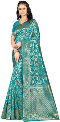 DHAYNAAND REEWA FASHION Woven Banarasi Jacquard Saree(Light Green)