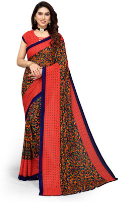 ANIRAV Printed, Digital Print Bollywood Georgette Saree(Red)
