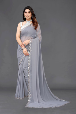 HouseOfCommon Embellished Bollywood Georgette Saree(Grey)