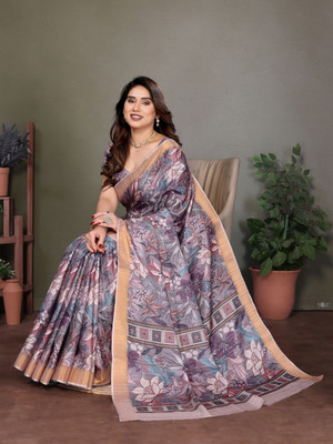 Soor Panchi Self Design Handloom Cotton Linen Saree(Brown)