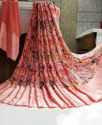 Sanjana Silks Printed Bollywood Georgette Saree(Pink)