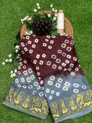 DHARMRAJ ENTERPRISE Woven, Self Design Bandhani Art Silk Saree(Maroon)