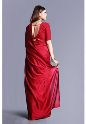 Shirodhari Solid/Plain Bollywood Georgette Saree(Red)