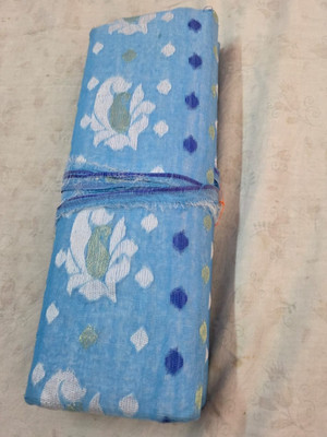 Aayansh Enterprises Woven Tant Cotton Blend Saree(Blue)