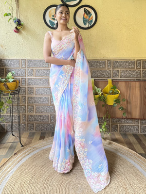 Divastri Embellished Bollywood Georgette Saree(Multicolor)