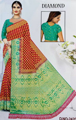 Pallu Patola Printed Banarasi Pure Silk Saree(Green)