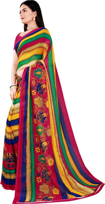 Suali Printed Bollywood Georgette Saree(Multicolor)