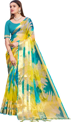Aarunika SBT Digital Print Bollywood Art Silk Saree(Light Blue, Green)