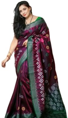 daniyal Embroidered Sambalpuri Art Silk Saree(Purple)