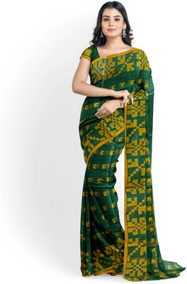 Dutta Self Design Tant Pure Cotton Saree(Blue)