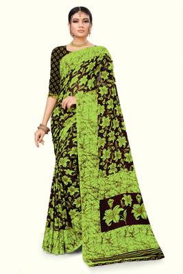 Vimalnath Synthetics Printed Daily Wear Georgette Saree(Light Green)