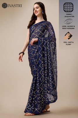 Divastri Striped Bollywood Georgette Saree(Blue)