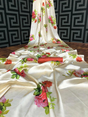Arpita Fashion Digital Print Bollywood Crepe Saree(Multicolor)
