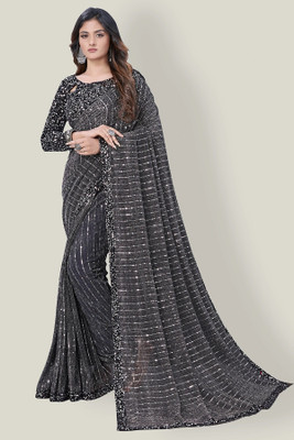 SHREE FASHIONFAB Self Design Bollywood Net Saree(Grey)