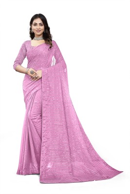 Shivam Fashion Embroidered Bollywood Georgette Saree(Pink)