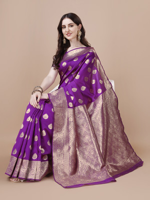 kalhari Woven Banarasi Silk Blend Saree(Purple)