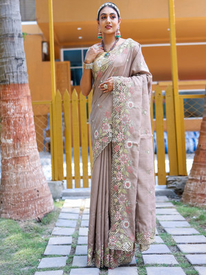 SGF11 Self Design Handloom Silk Blend Saree(Multicolor)