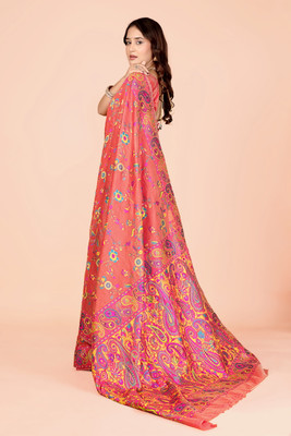 NEZAA EXPORT Woven Kanjivaram Pure Cotton Saree(Pink)