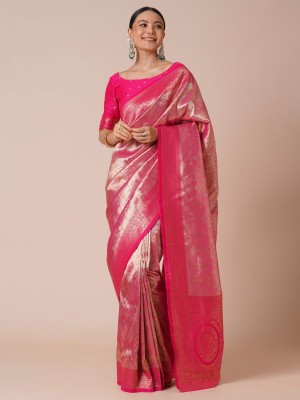 ANOUK Woven Kanjivaram Silk Blend Saree(Pink)