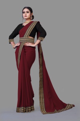 VIRUYA Self Design Bollywood Georgette Saree(Maroon)