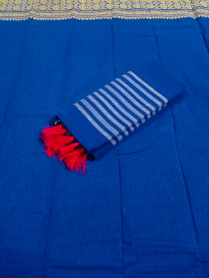 BAKKAH Woven, Floral Print, Geometric Print Mekhela Chador Handloom Cotton Silk Saree(Multicolor)